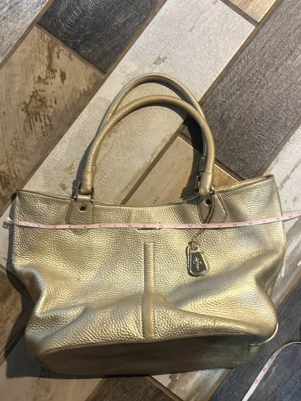 Bluejay custom Cole Han gold pebble tote